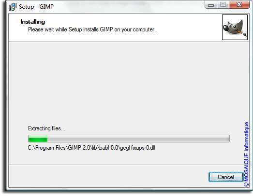 Gimp - L'installation des fichiers